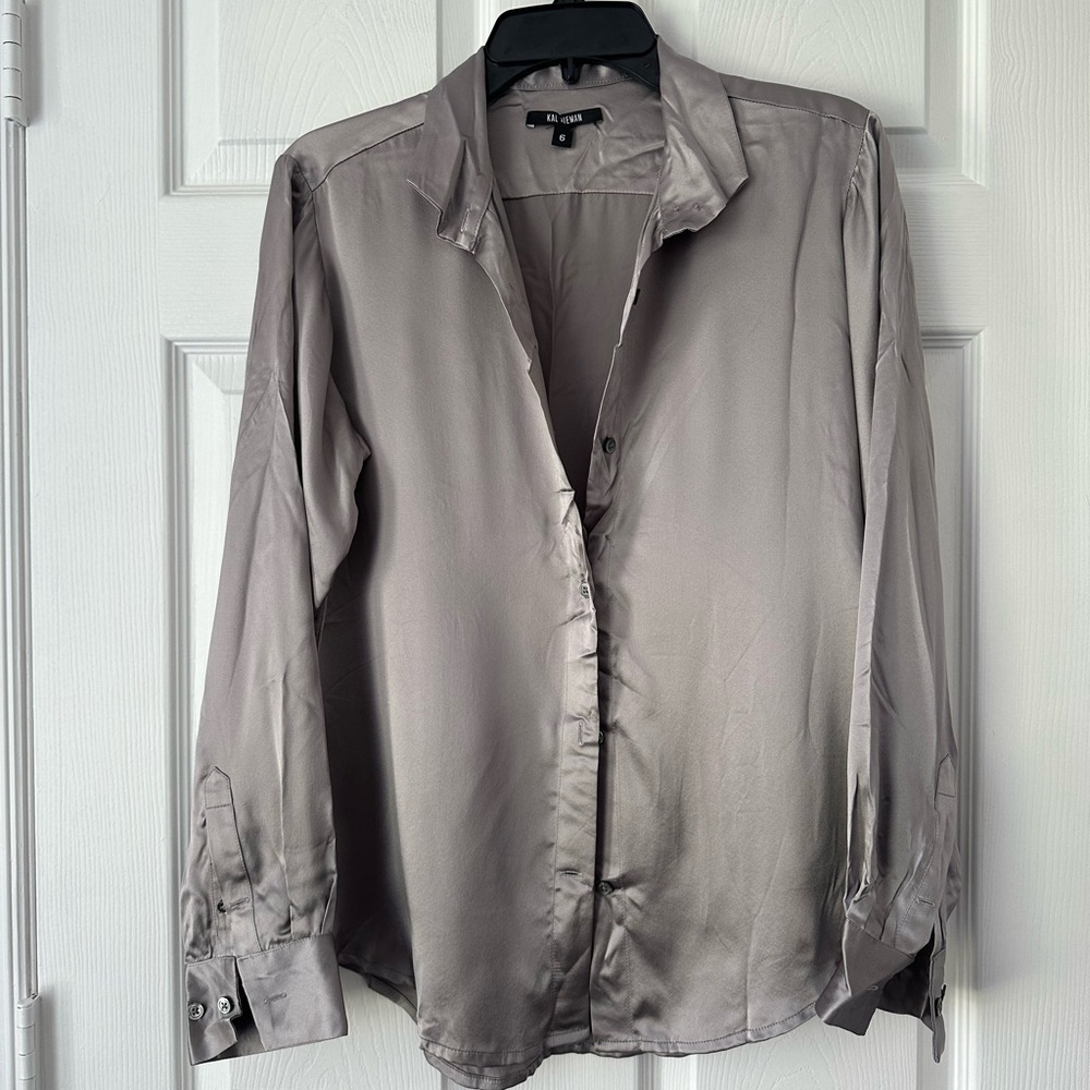 Kal Rieman Classic Tailored Silk Blouse Sz 6